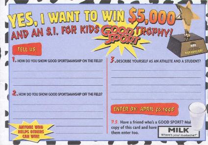 Good Sports Entry Form Postcard - 1998 (MWYM)