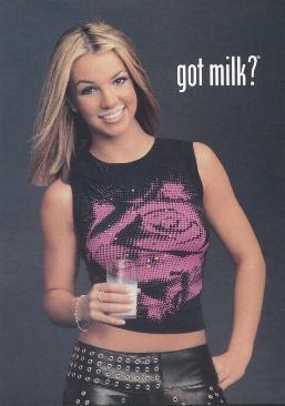 Britney Spears Milk Mustache Postcard - GM 2000 version one