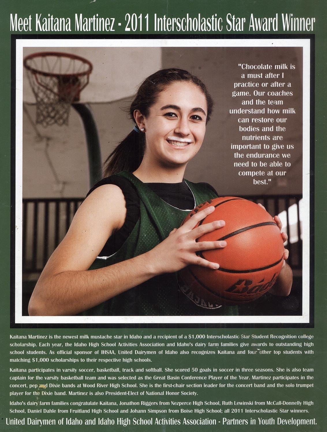 Kaitana Martinez — 2011 Interscholastic Star Award (Idaho local ad)