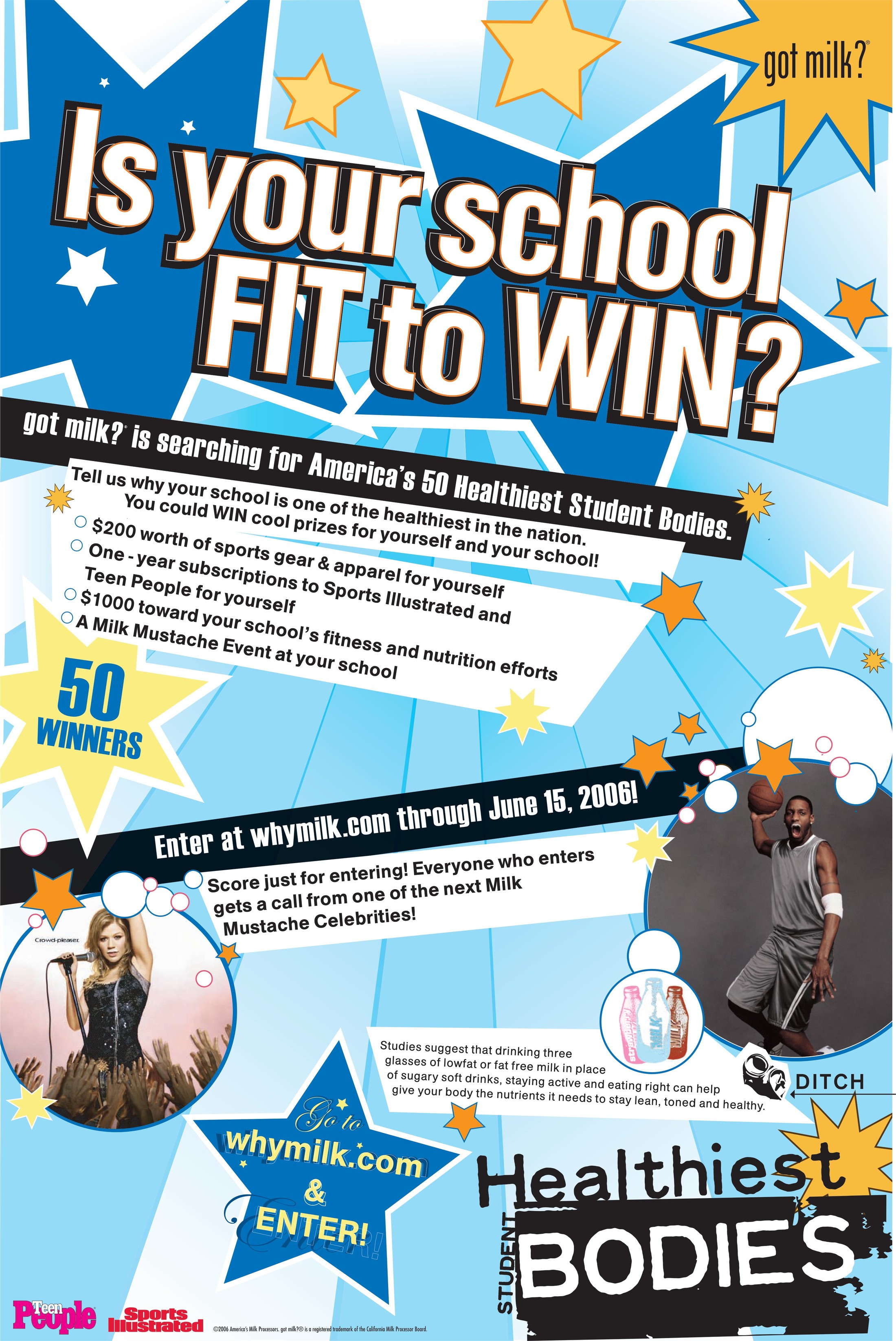 "Is your school FIT to WIN?" — Healthiest Student Bodies poster