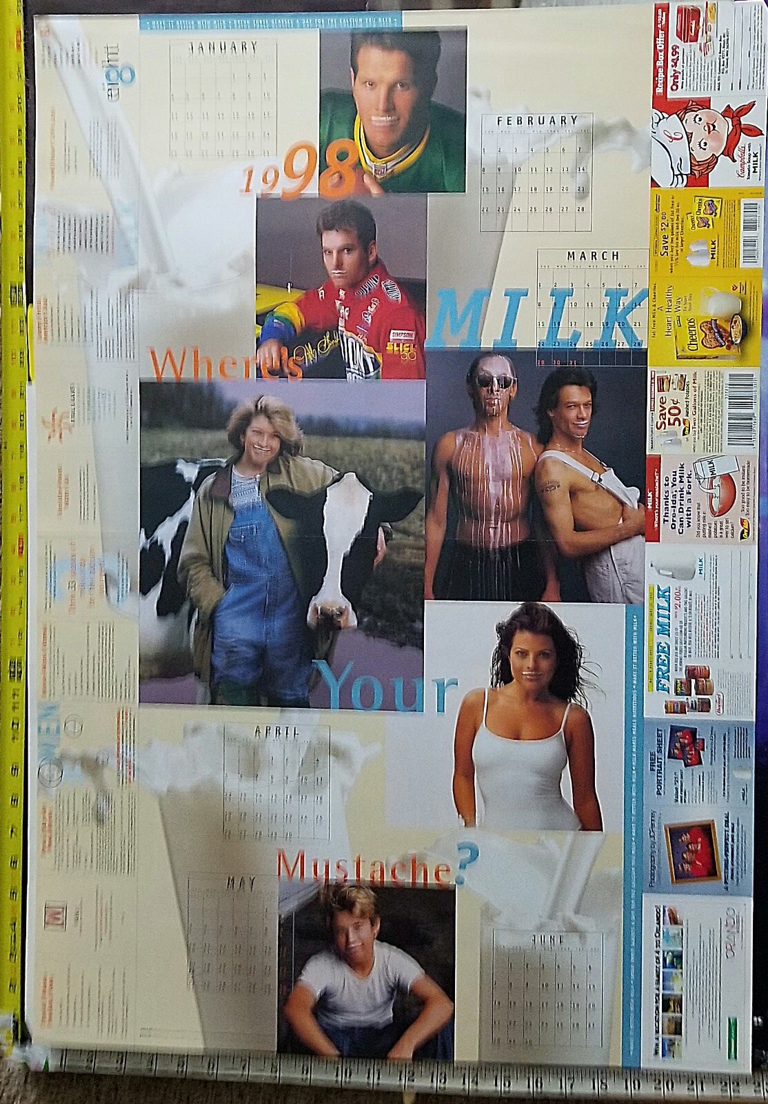 1998 calendar poster — “Where’s Your Mustache? / 3 Glasses A Day”