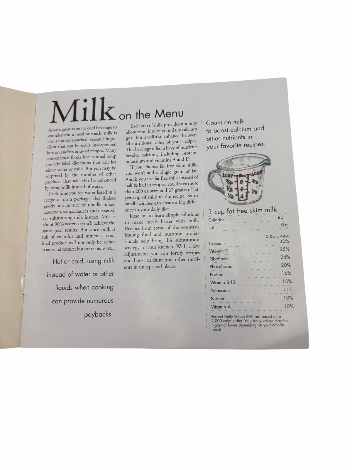 “Milk on the Menu”