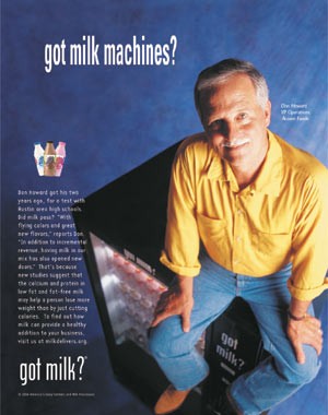 Don Howard — “got milk machines?” (vending trade ad)
