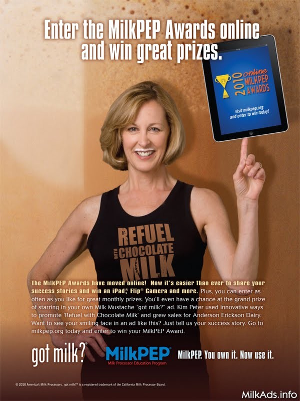 Kim Peter — “Enter the MilkPEP Awards online and win great prizes.”