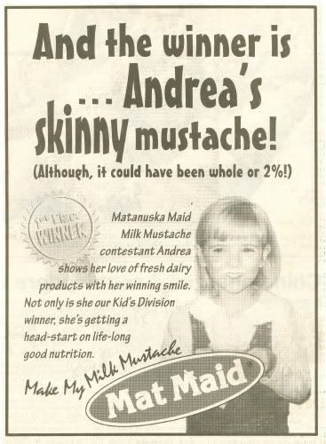 Matanuska Maid — “Make My Milk Mustache Mat Maid” newspaper ads (Alaska)