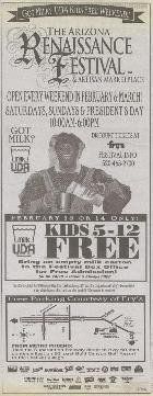 Arizona Renaissance Festival “Kids 5-12 Free” newspaper ad with GOT MILK? / UDA