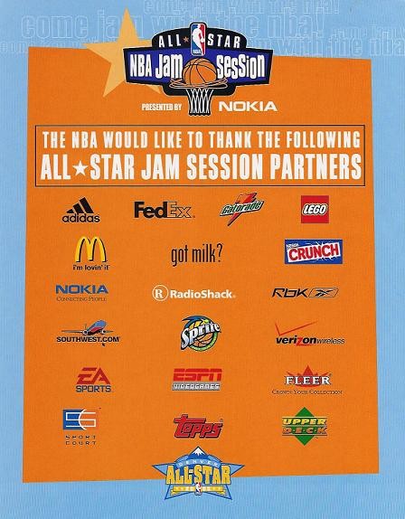 NBA All-Star / Jam Session partner thank-you pages with the got milk? logo
