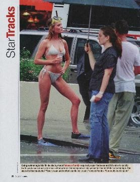 People “Star Tracks” photo of Rebecca Romijn at the Times Square shoot