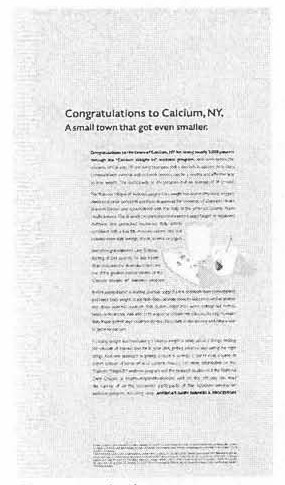 “Congratulations to Calcium, NY. A small town that got even smaller.”