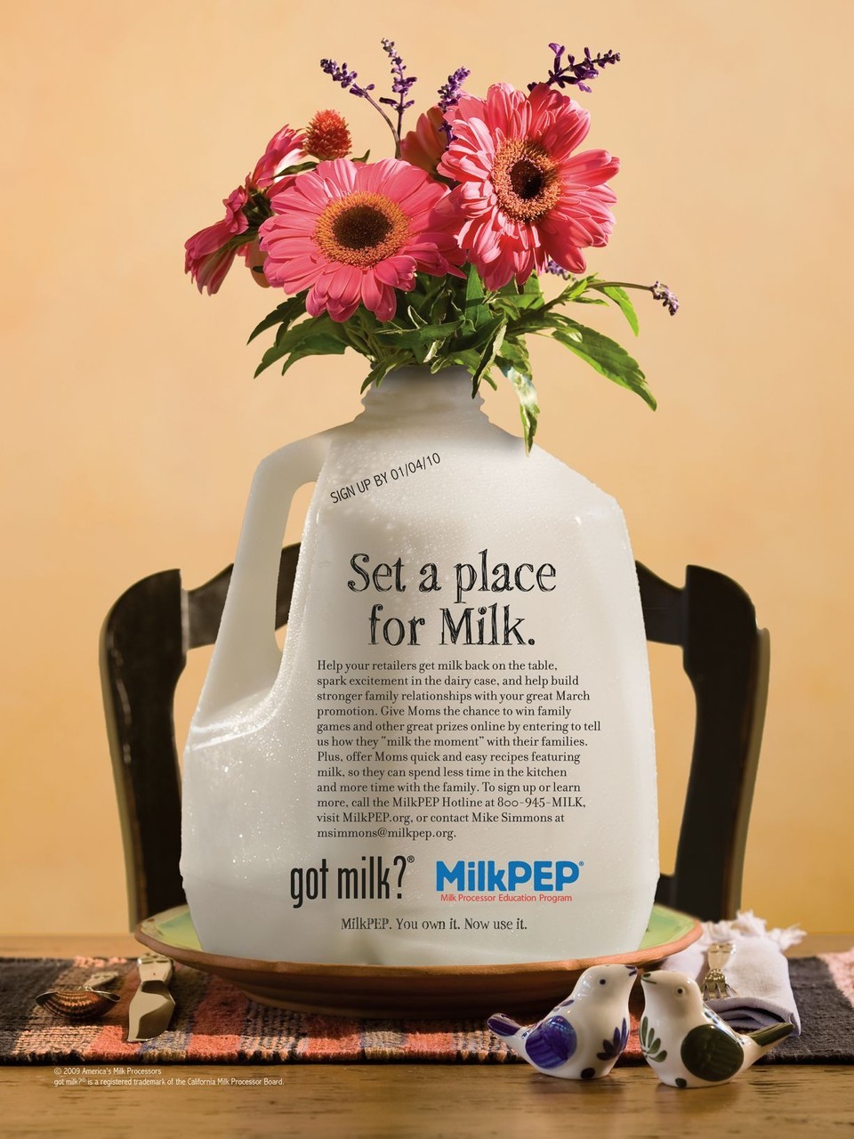 “Set a place for Milk.” trade ad