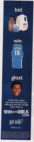 “bid / win / gloat” WinWithMilk.com — 1/3-page ad