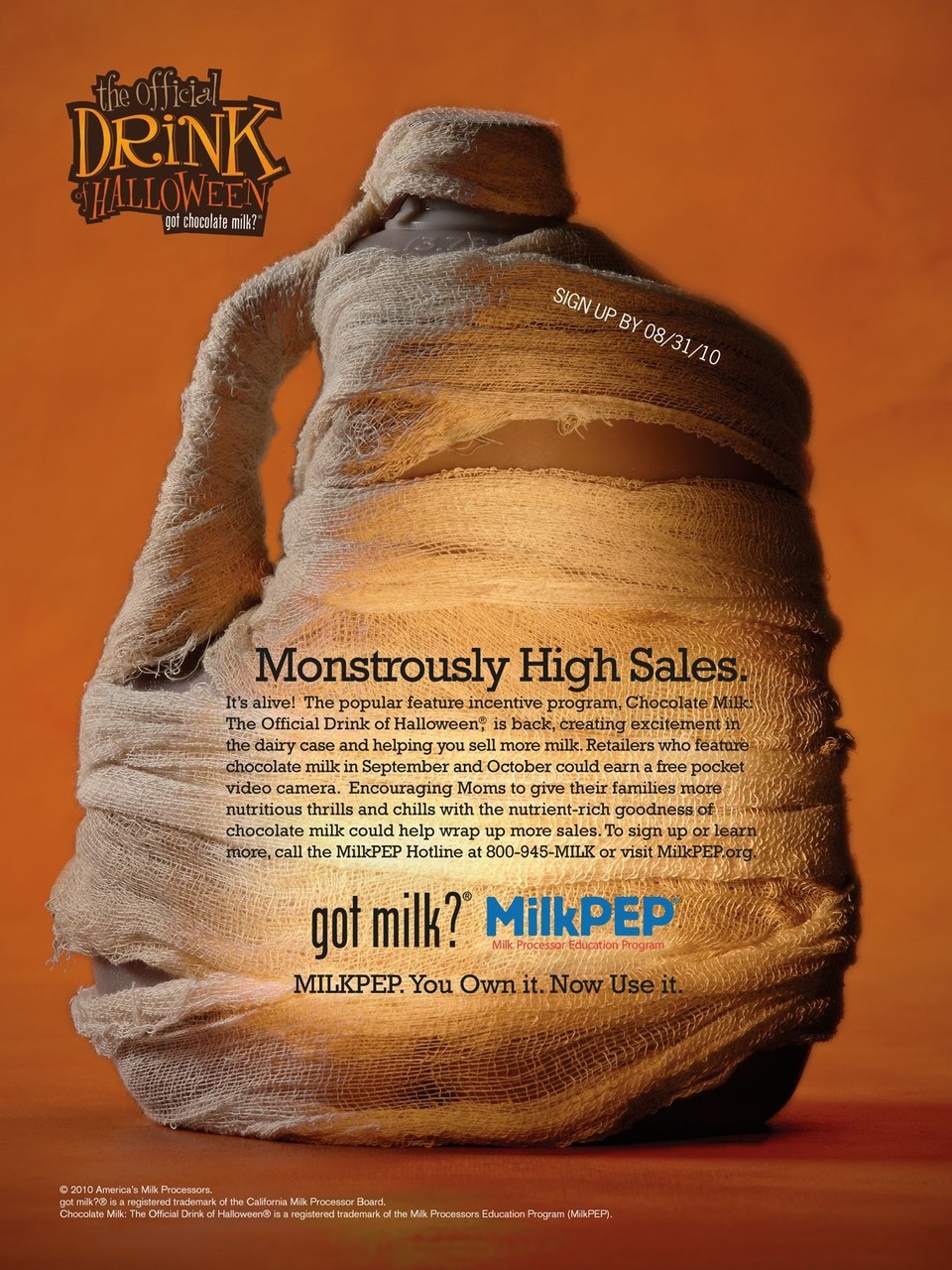 “Monstrously High Sales.” — Official Drink of Halloween trade ad