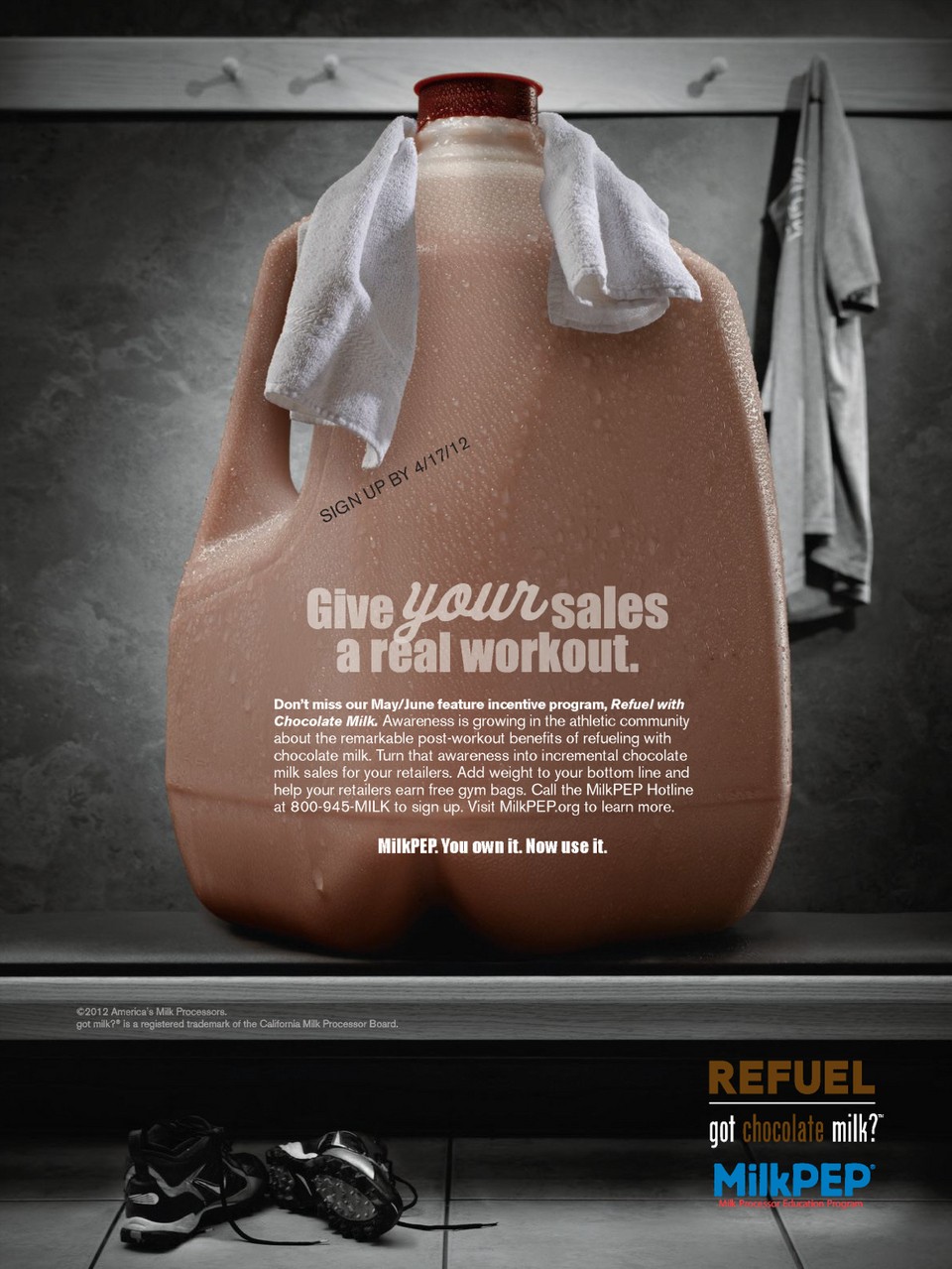 “Give your sales a real workout.” — Refuel with Chocolate Milk trade ad