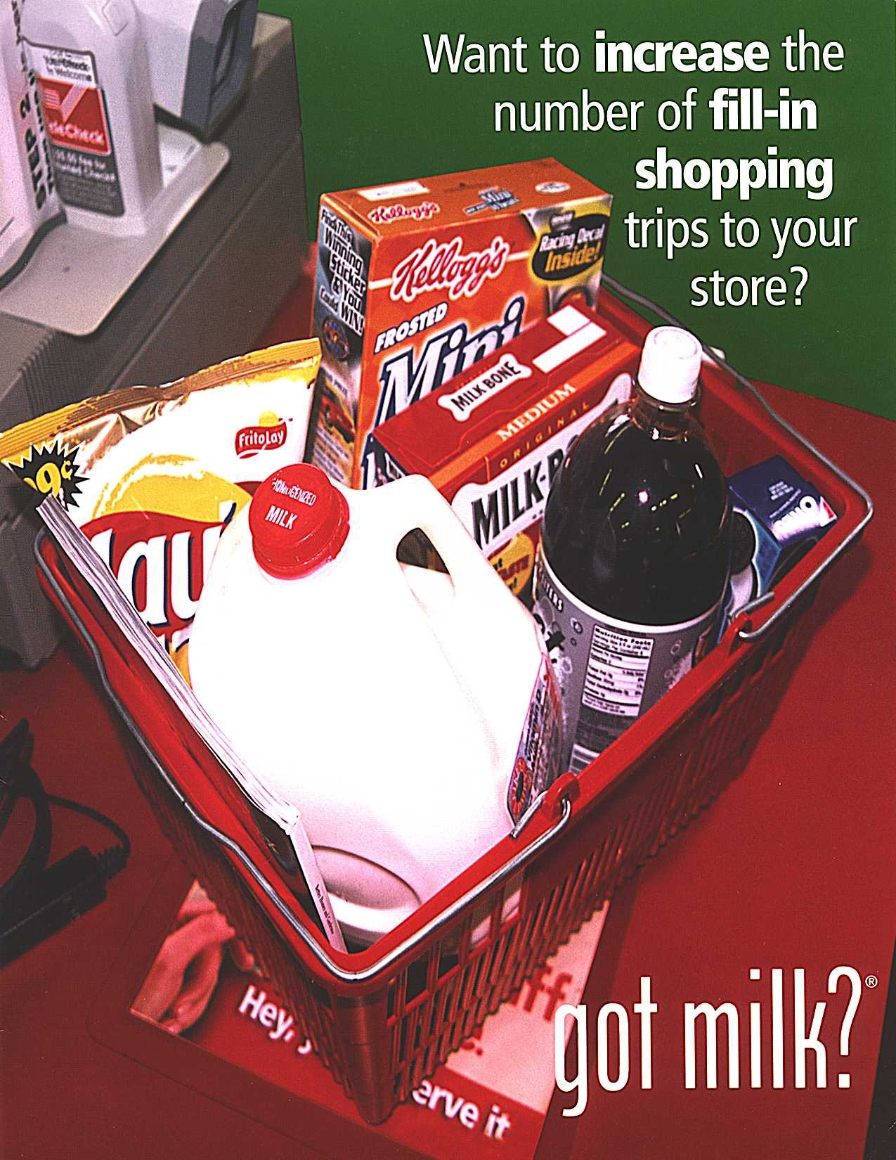 “Want to increase the number of fill-in shopping trips to your store?” — retail brochure