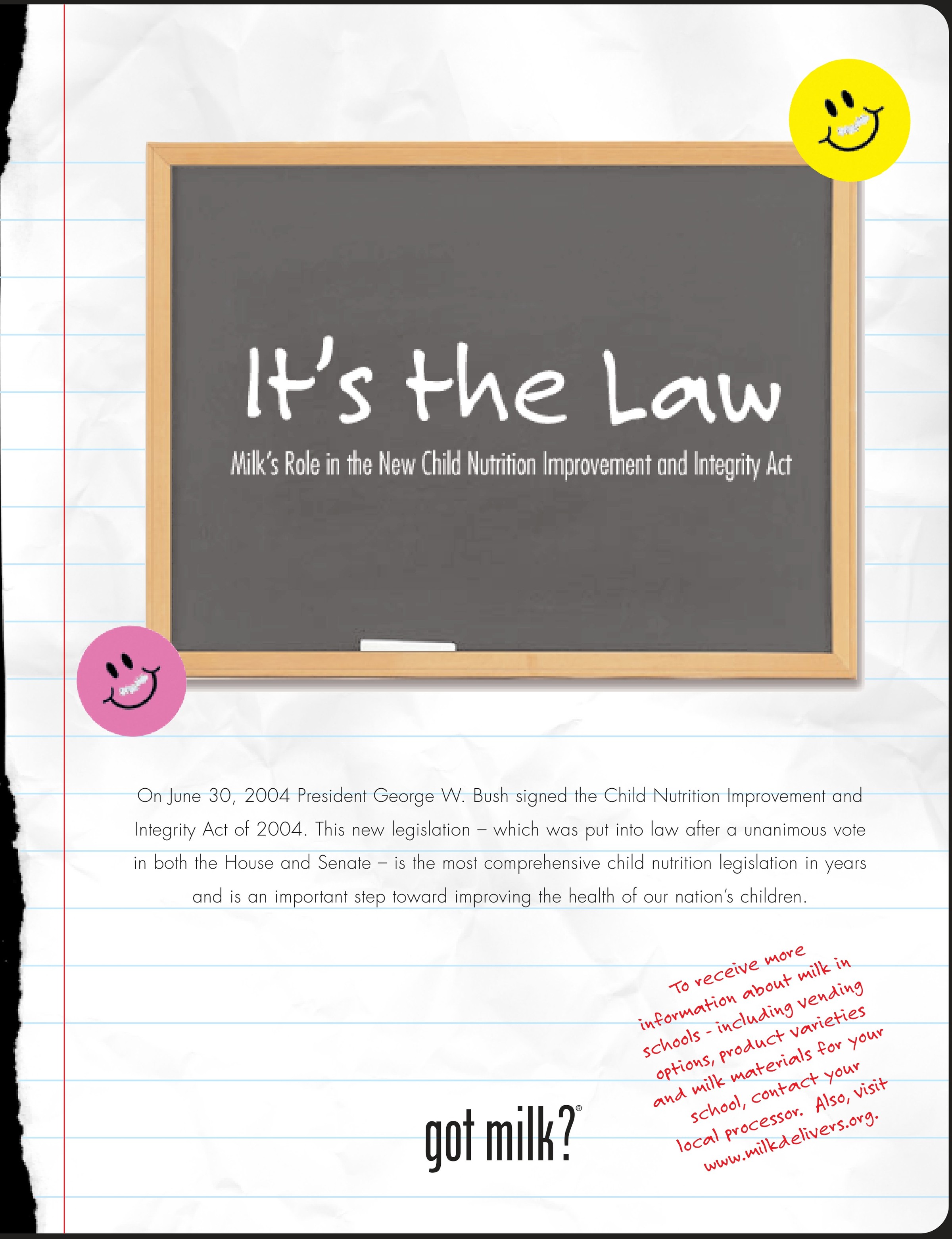 “It’s the Law” insert, page 1
