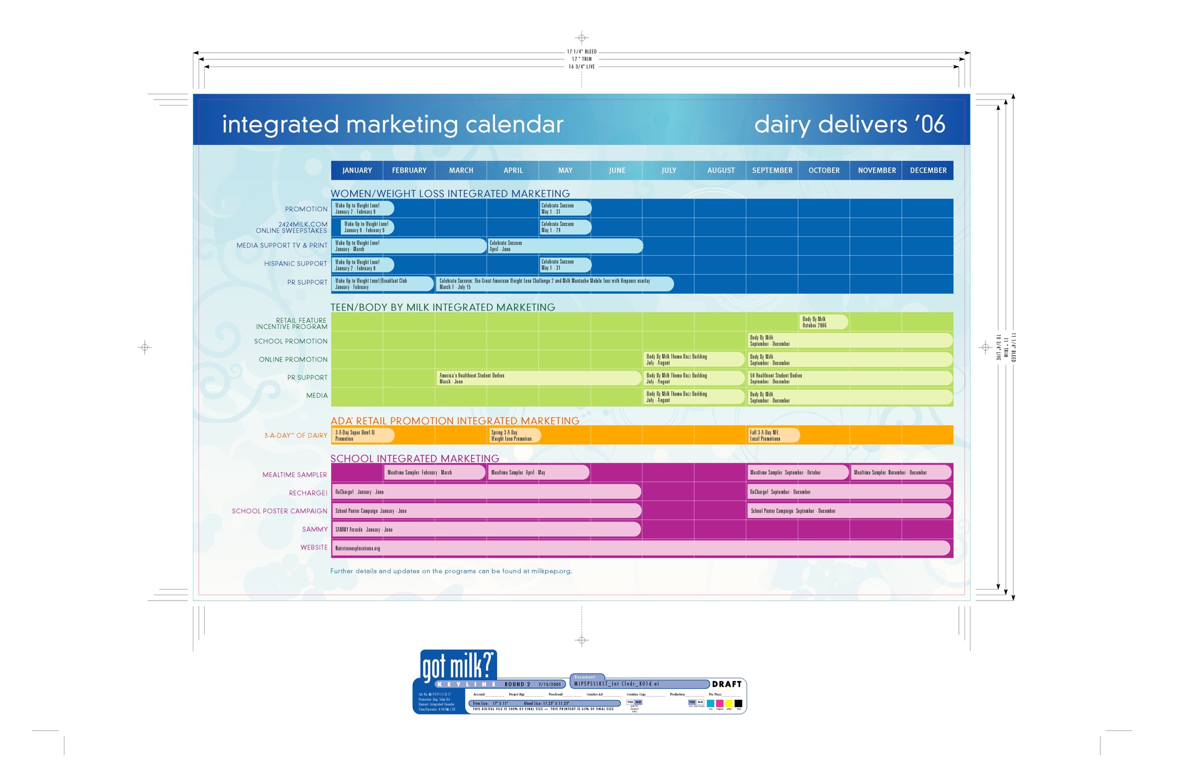 Integrated marketing calendar