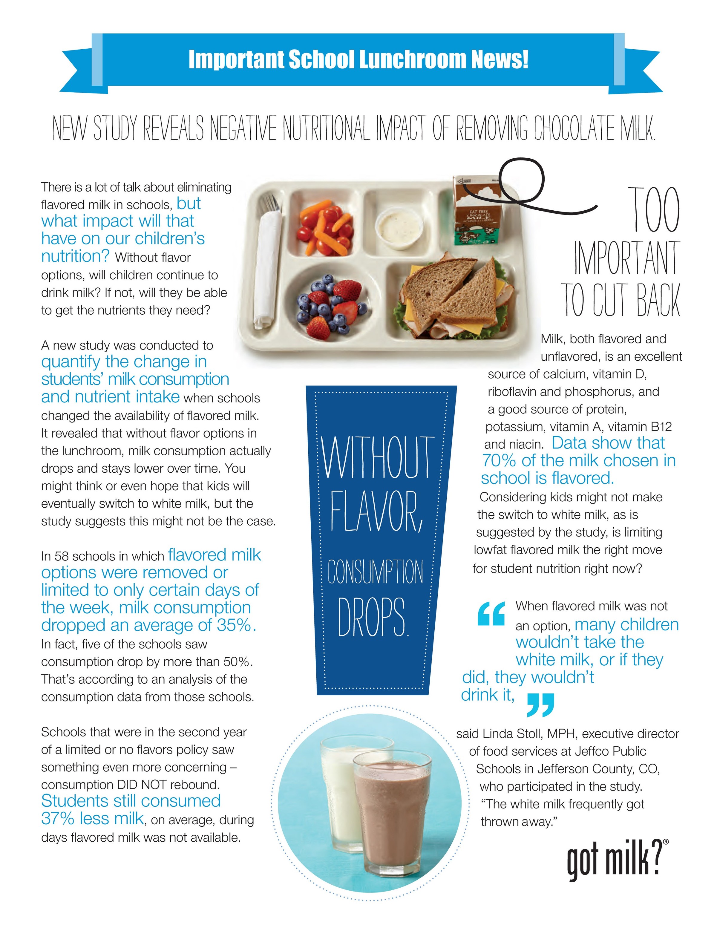 “Important School Lunchroom News” fact sheet (2010)