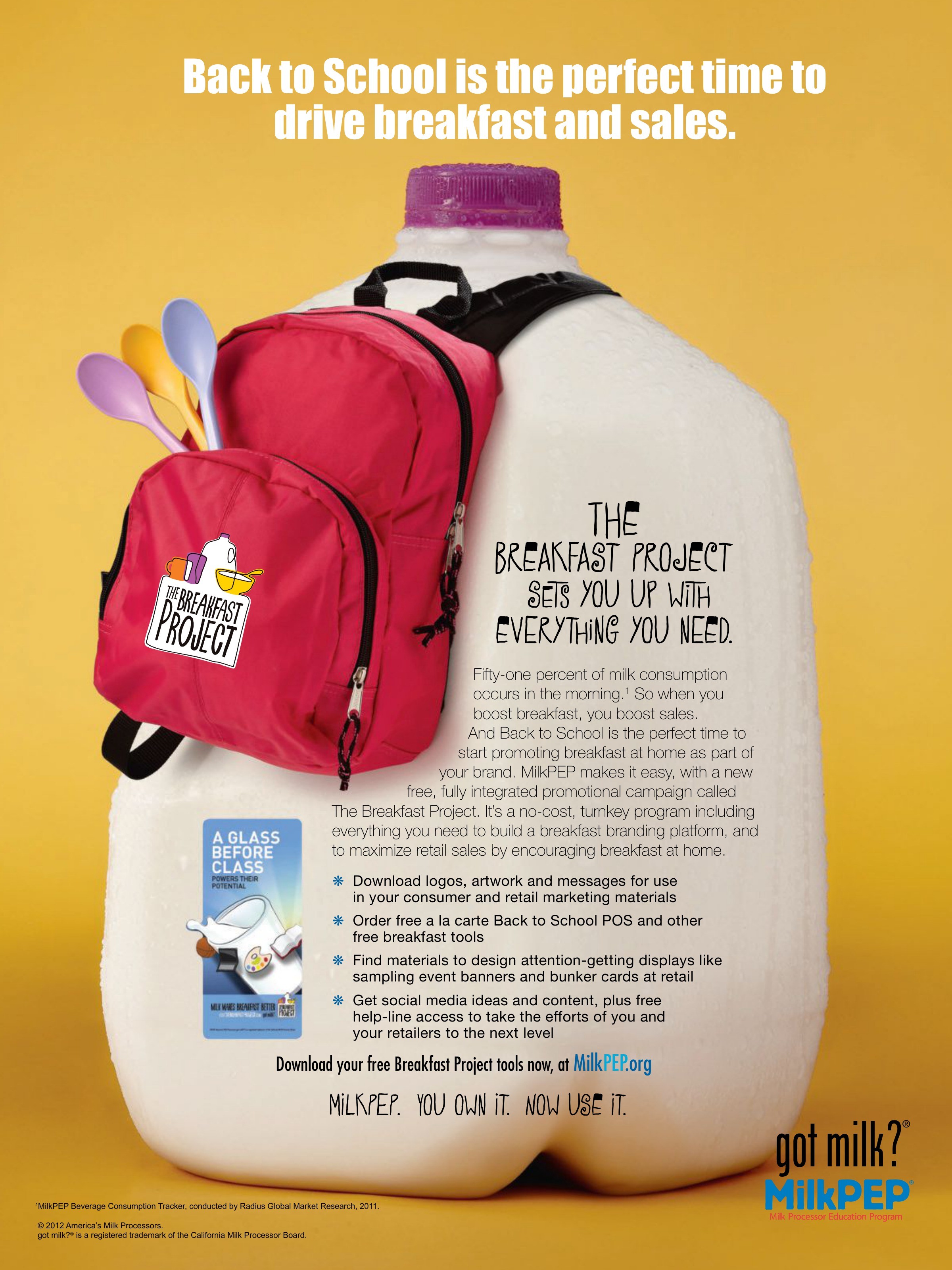 “Back to School is the perfect time to drive breakfast and sales.” — The Breakfast Project trade ad
