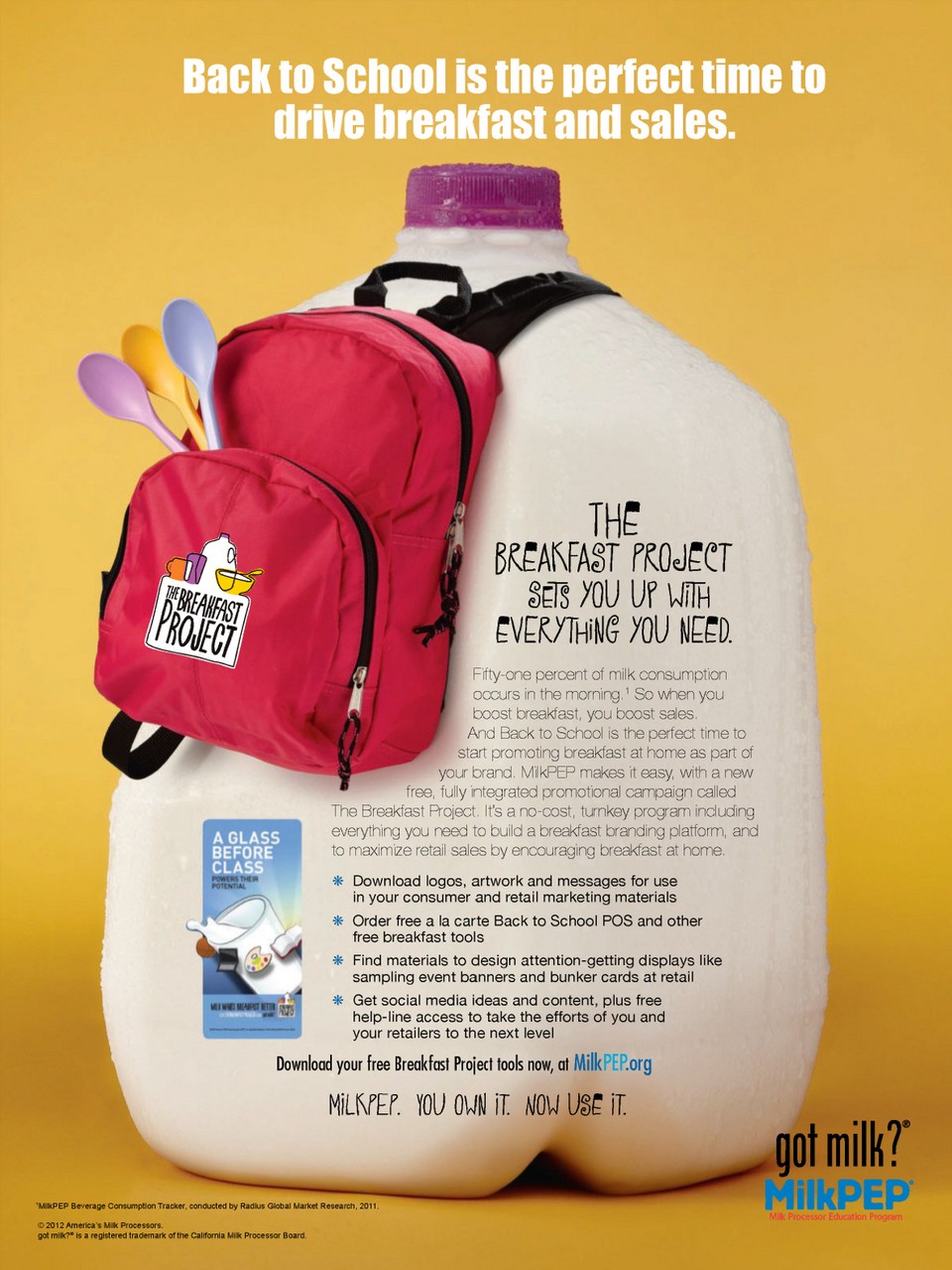 “Back to School is the perfect time to drive breakfast and sales.” — The Breakfast Project trade ad