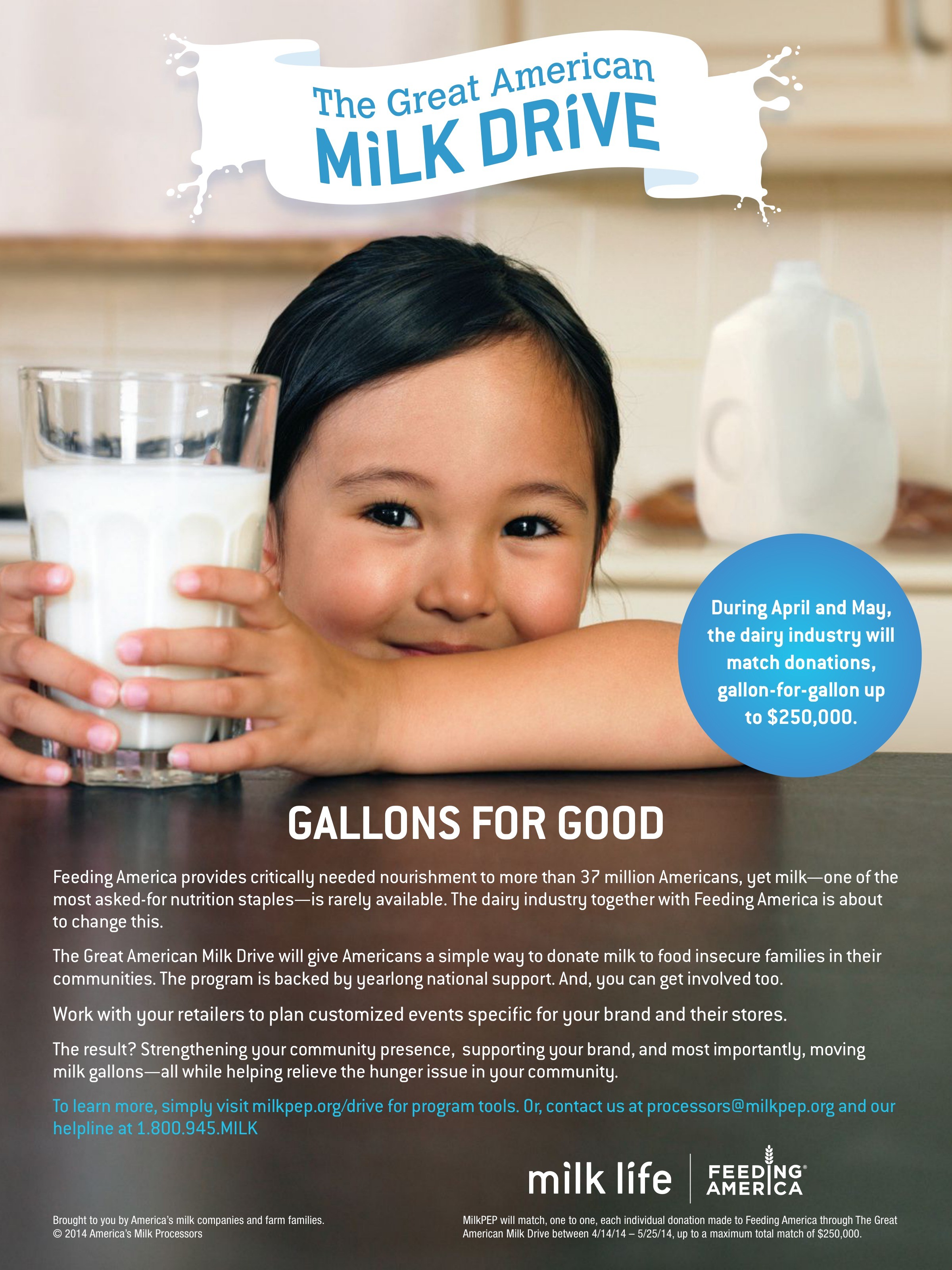 The Great American Milk Drive — “Gallons for Good” trade ad