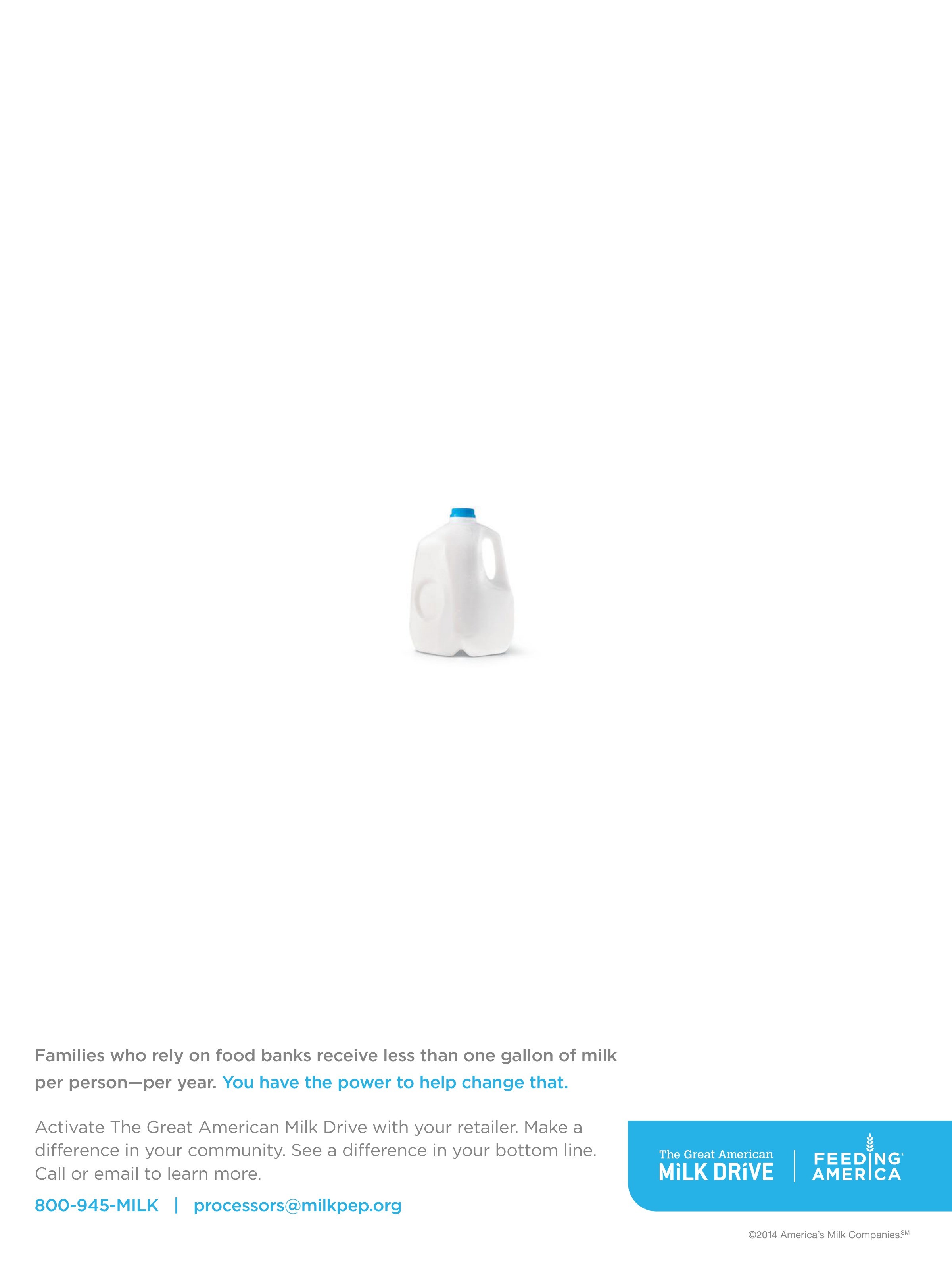 The Great American Milk Drive — small jug trade ad