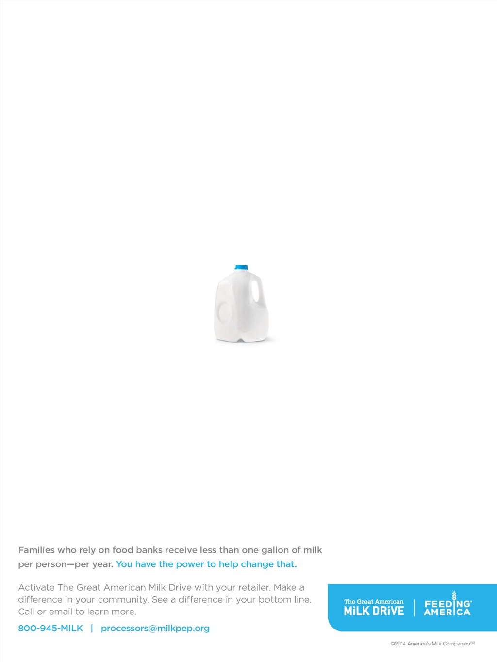 The Great American Milk Drive — small jug trade ad