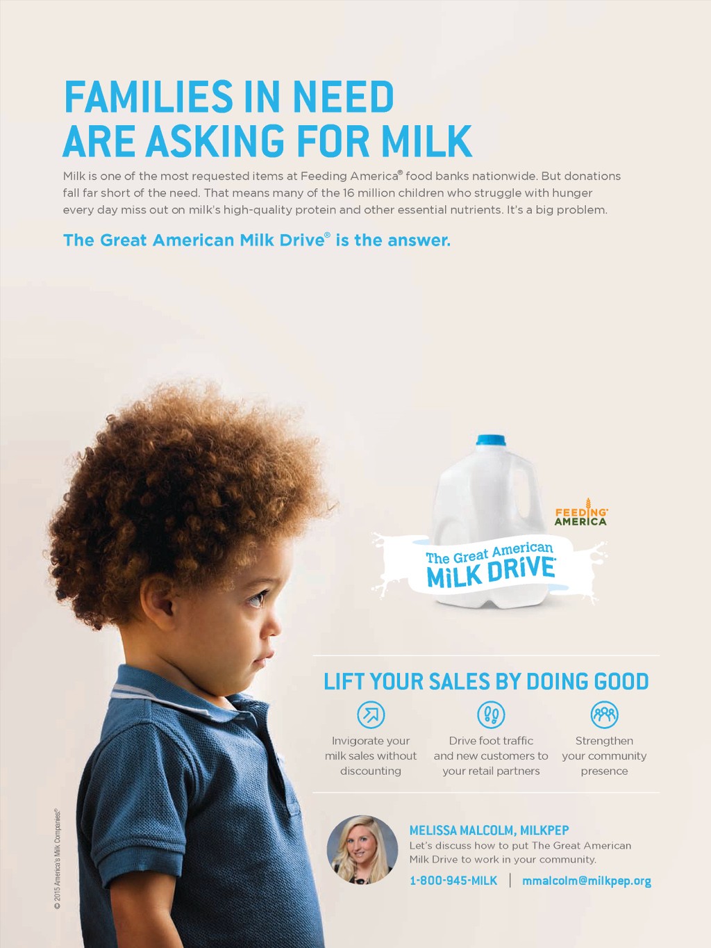 The Great American Milk Drive — “Families in Need Are Asking for Milk” trade ad