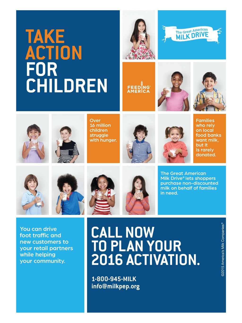 The Great American Milk Drive — “Take Action for Children” trade ad