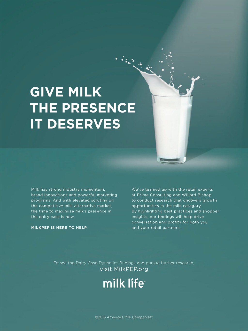 “Give Milk the Presence It Deserves” — trade ad