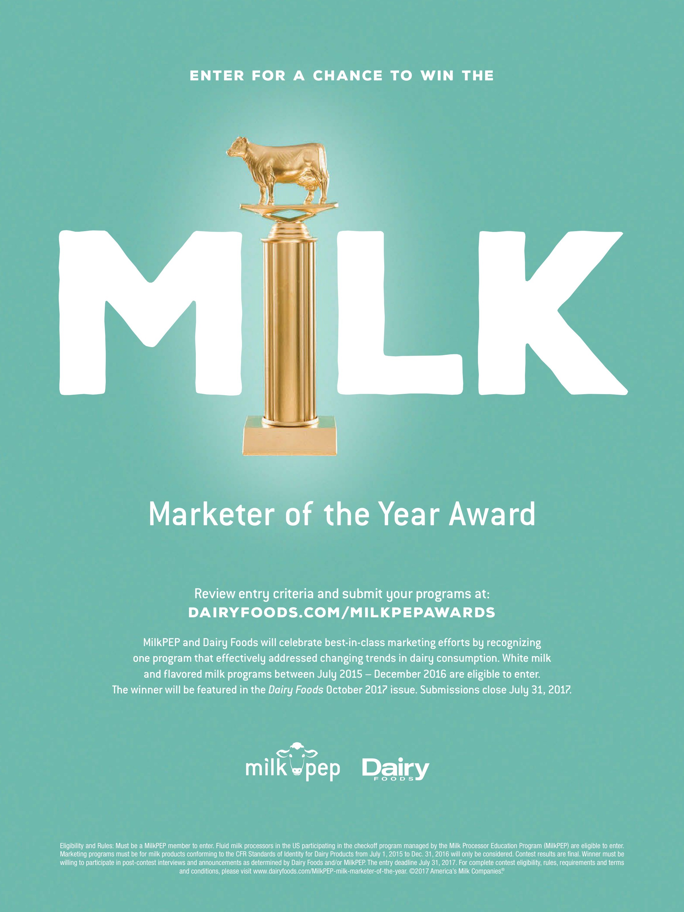 “MILK Marketer of the Year Award” — call for entries (2017)