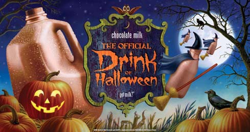Official Drink of Halloween Chocolate Milk Banner
