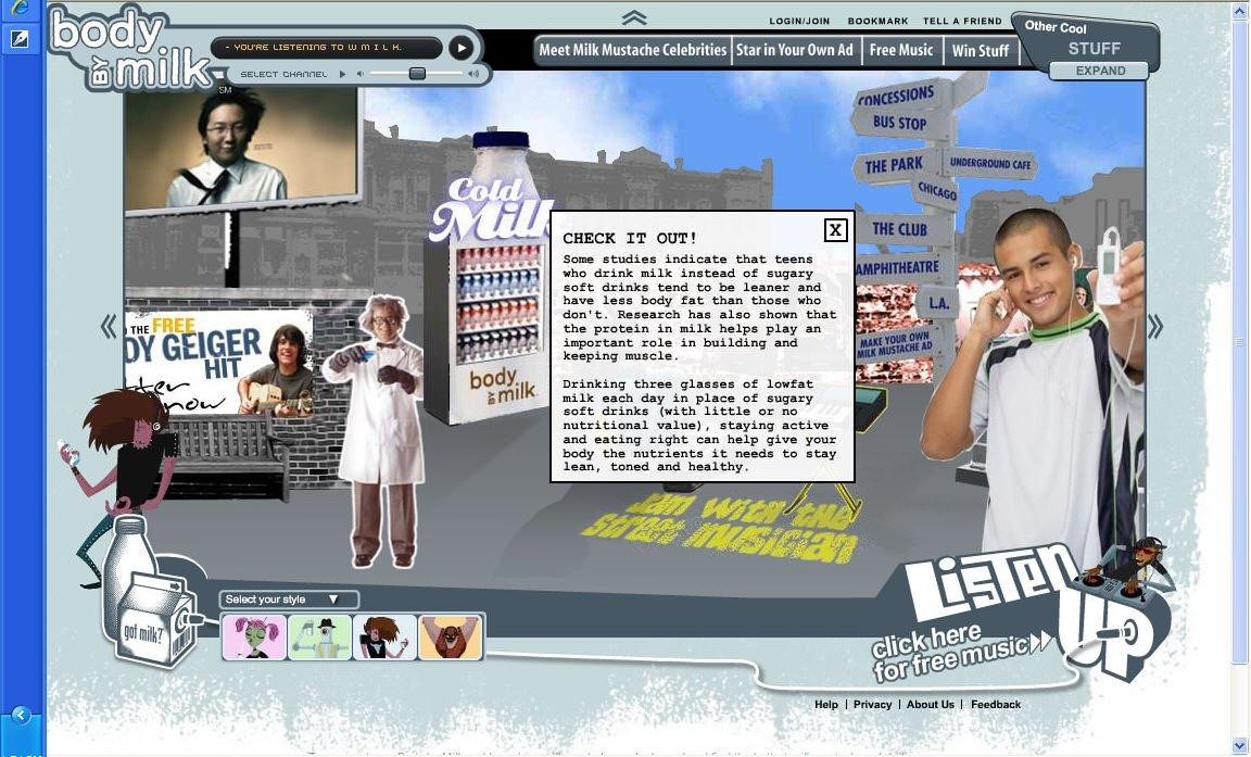 The street scene with the “CHECK IT OUT!” pop-up (specimen of October 24, 2007)