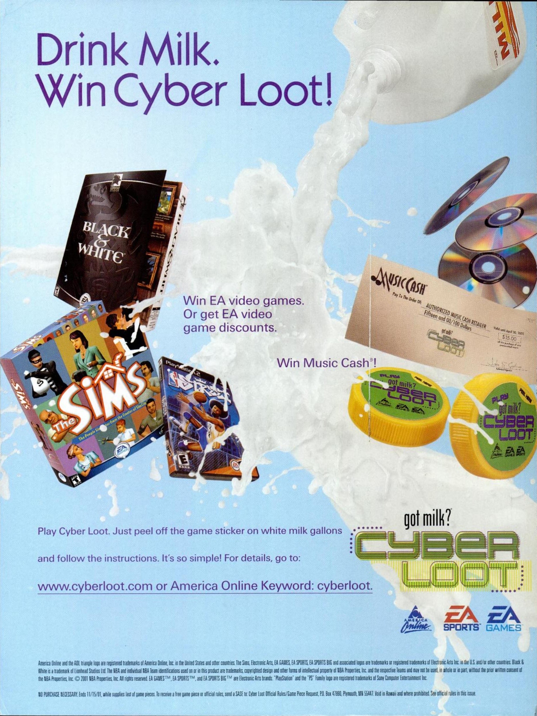 Drink Milk. Win Cyber Loot! — with rules — 2001