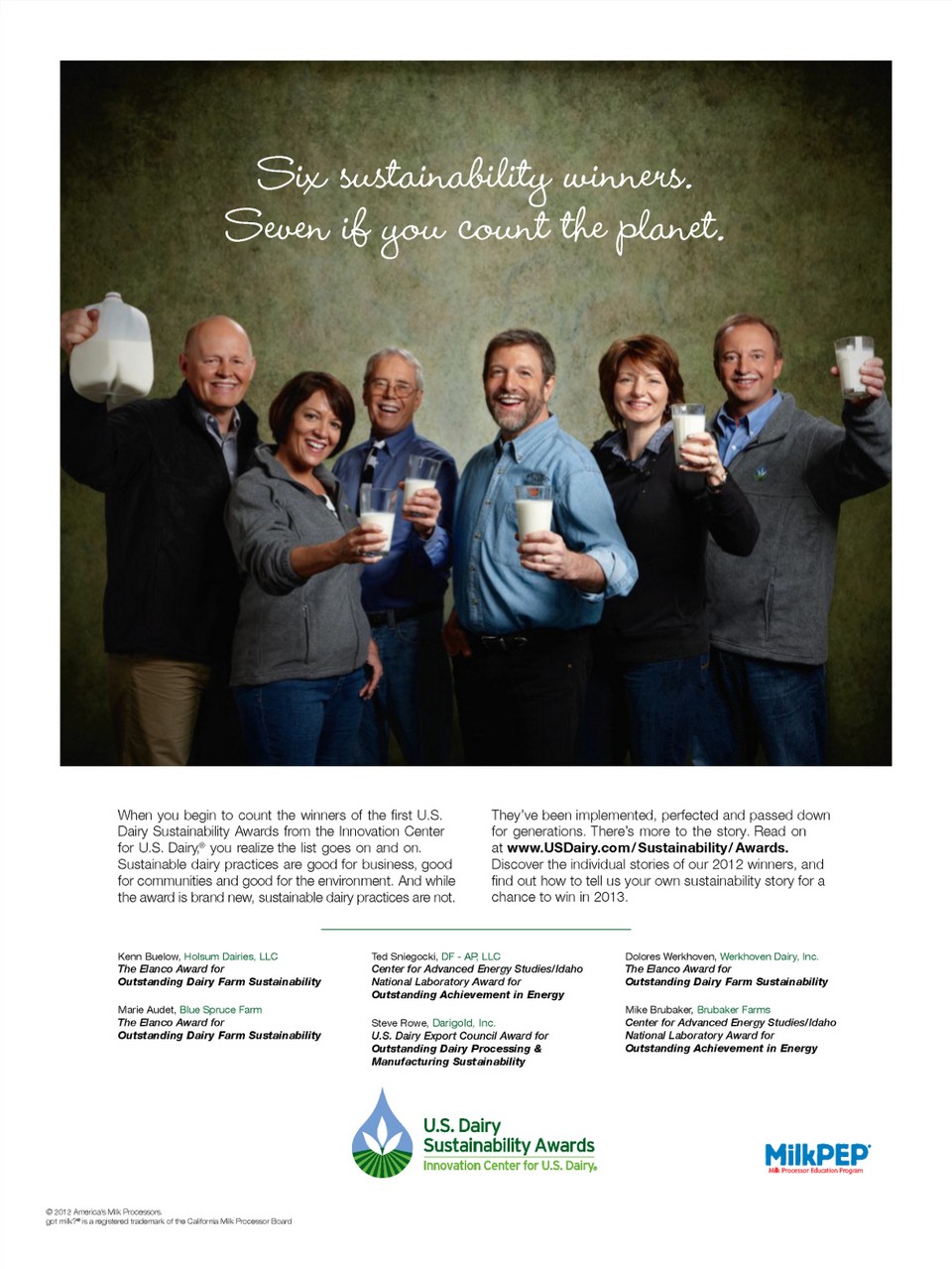 2012 U.S. Dairy Sustainability Award winners Milk Mustache ad