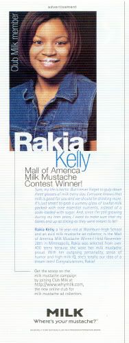 Rakia Kelly - Mall of America Milk Mustache Contest winner