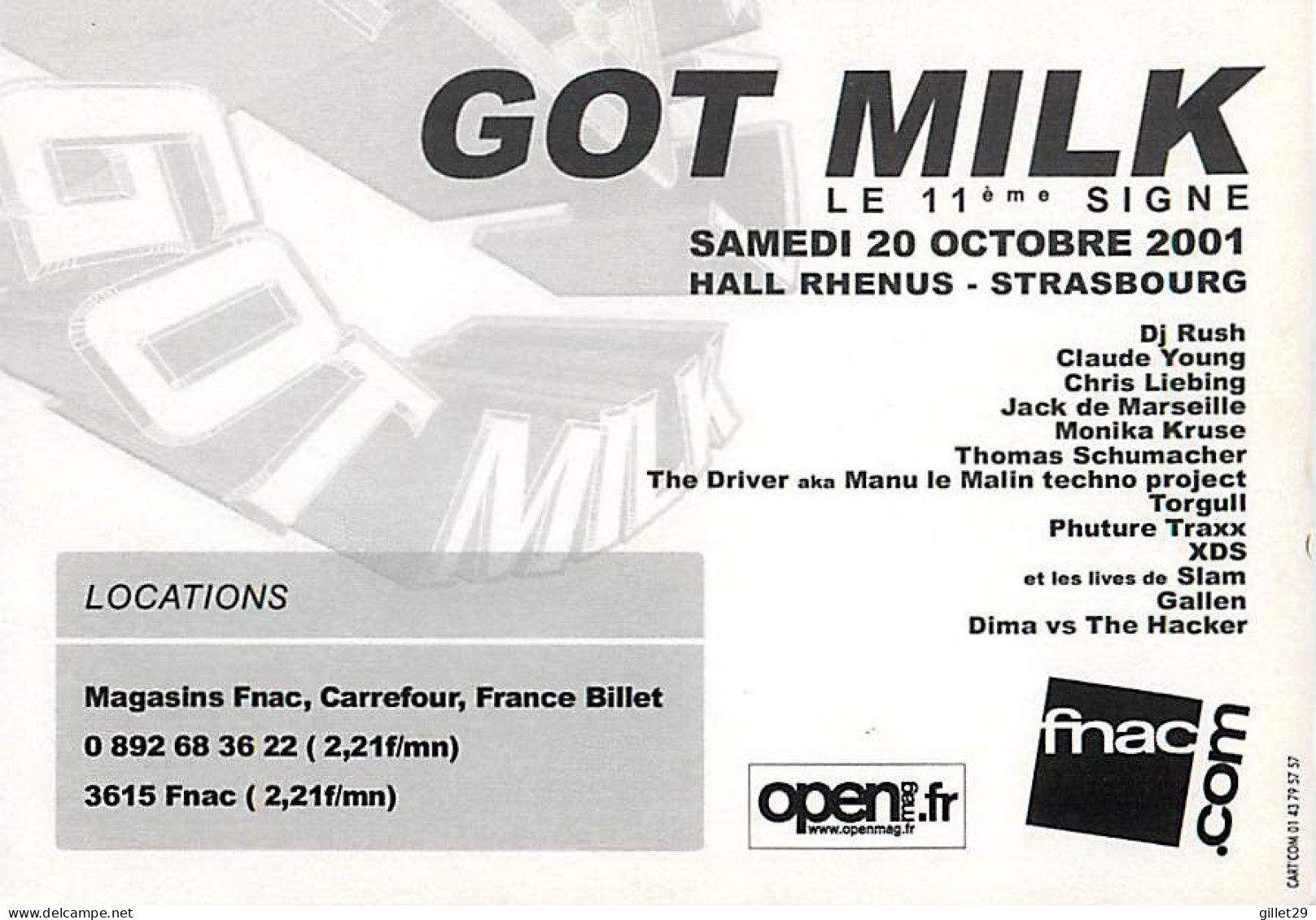 2001 flyer, back