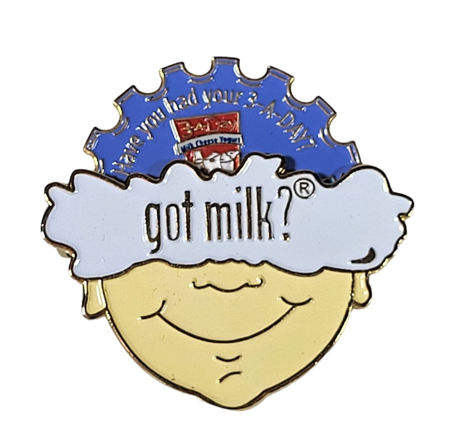 got milk? 3-A-Day Cartoon-Face Enamel Pin