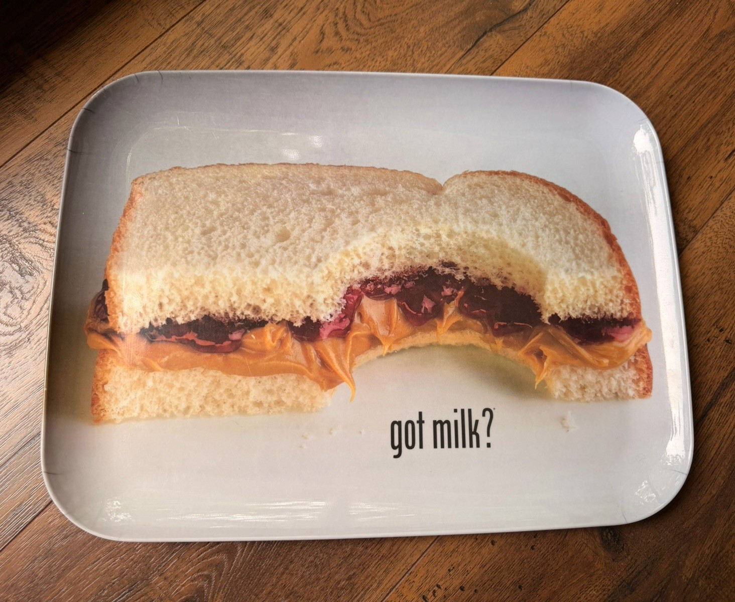 At Home International got milk? PB&J Sandwich Melamine Tray (1999)