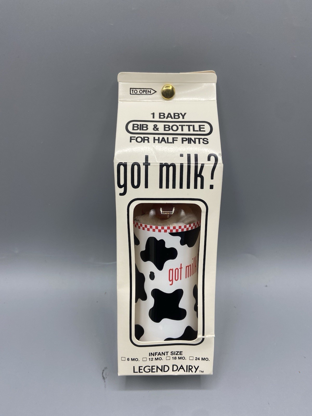 got milk? Baby Bib & Bottle Set (Legend Dairy, For Half Pints)
