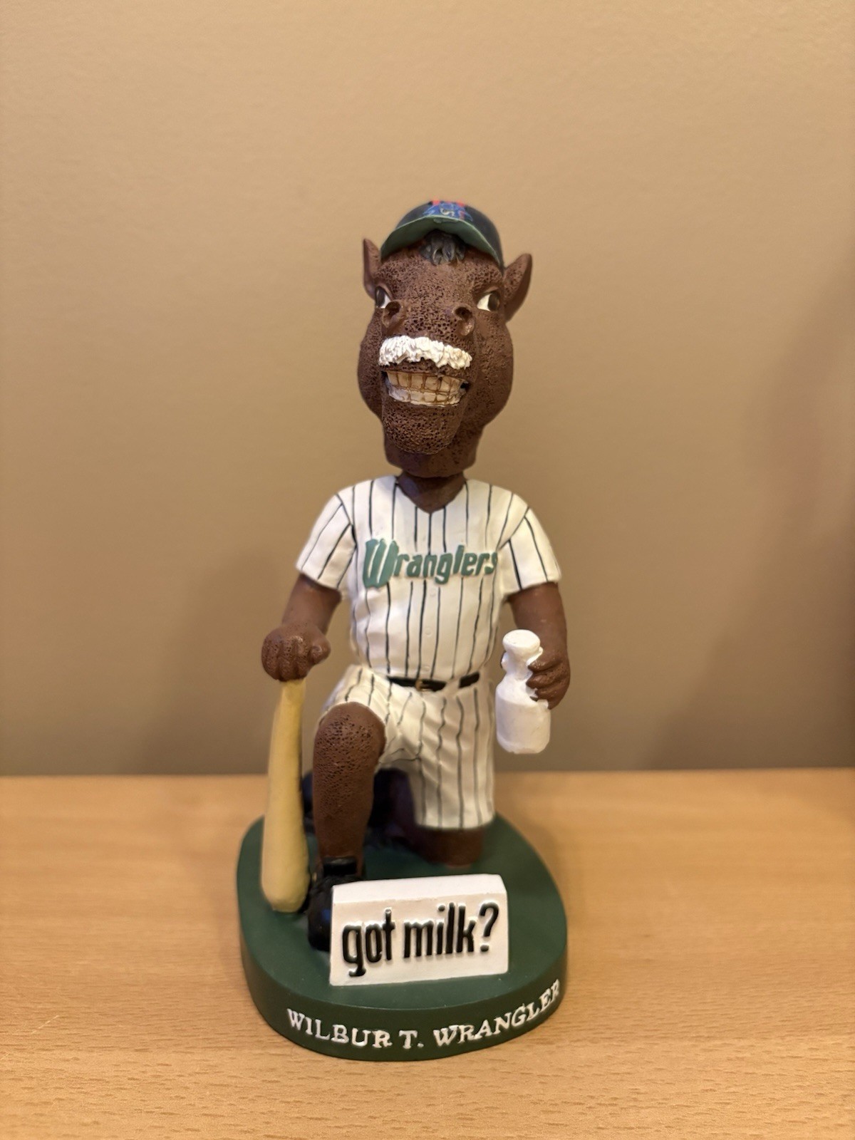 Wilbur T. Wrangler (Wichita Wranglers mascot) got milk? Bobblehead