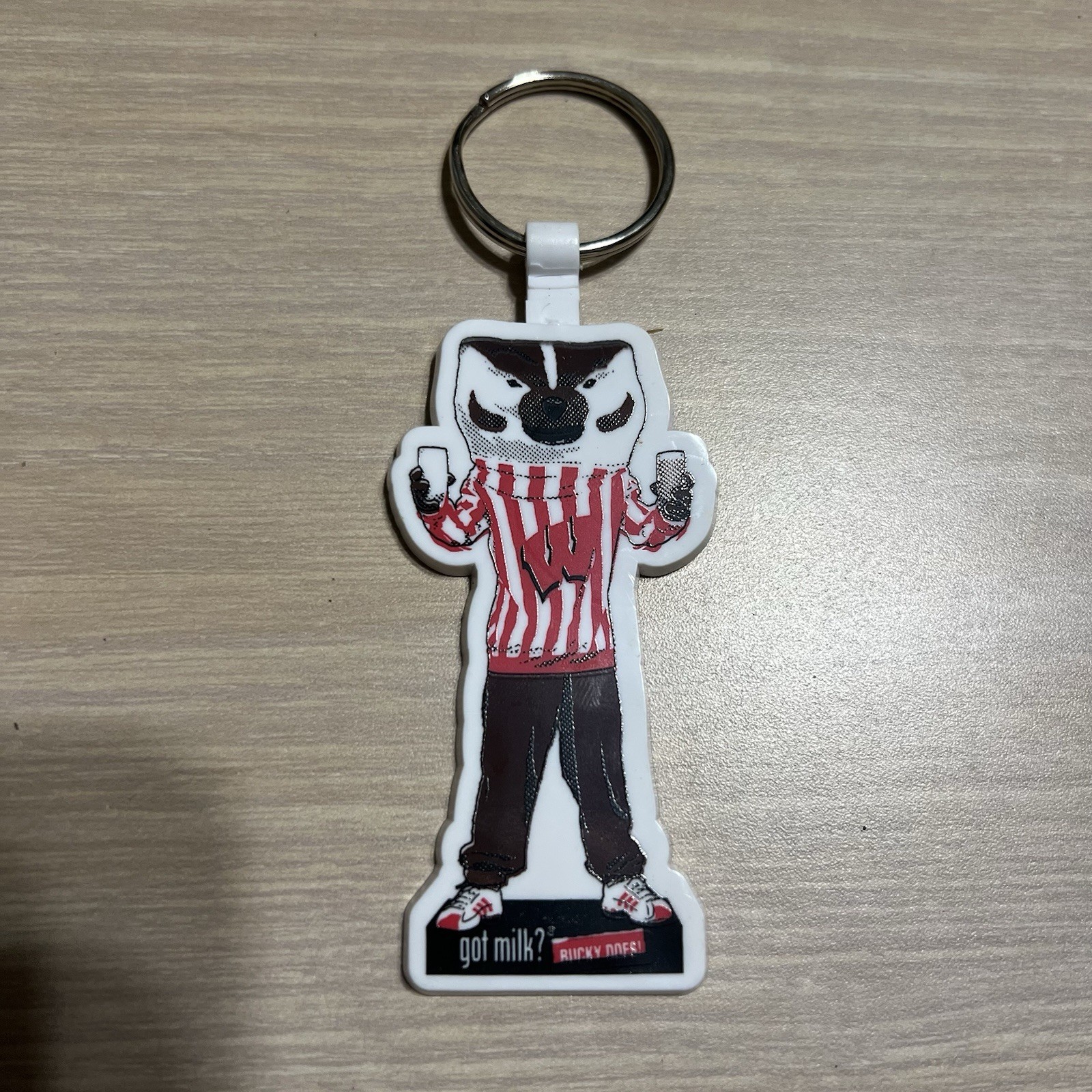 got milk? Bucky Badger Keychain