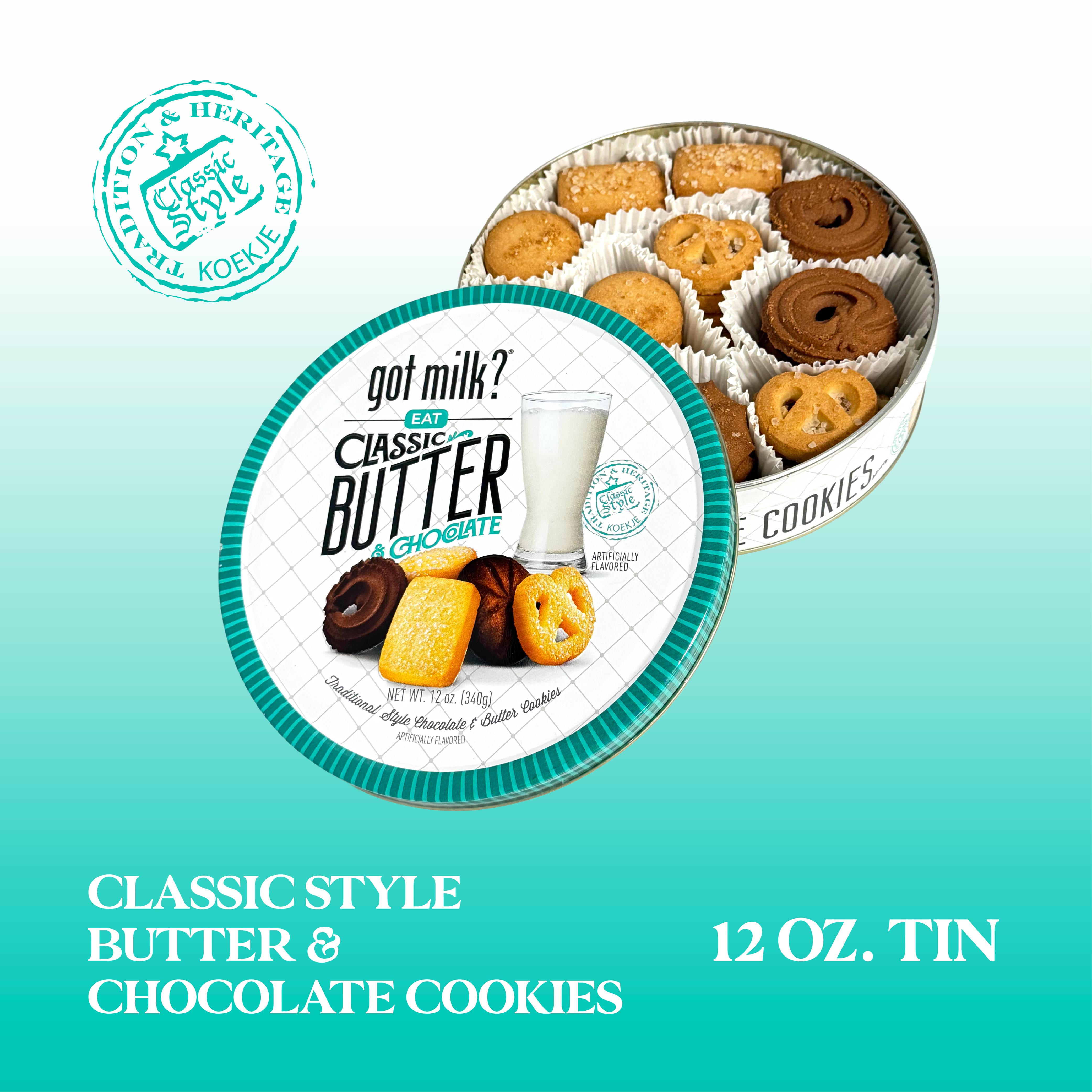 got milk? Classic Style Butter & Chocolate Cookies Embossed Tin (12 oz)
