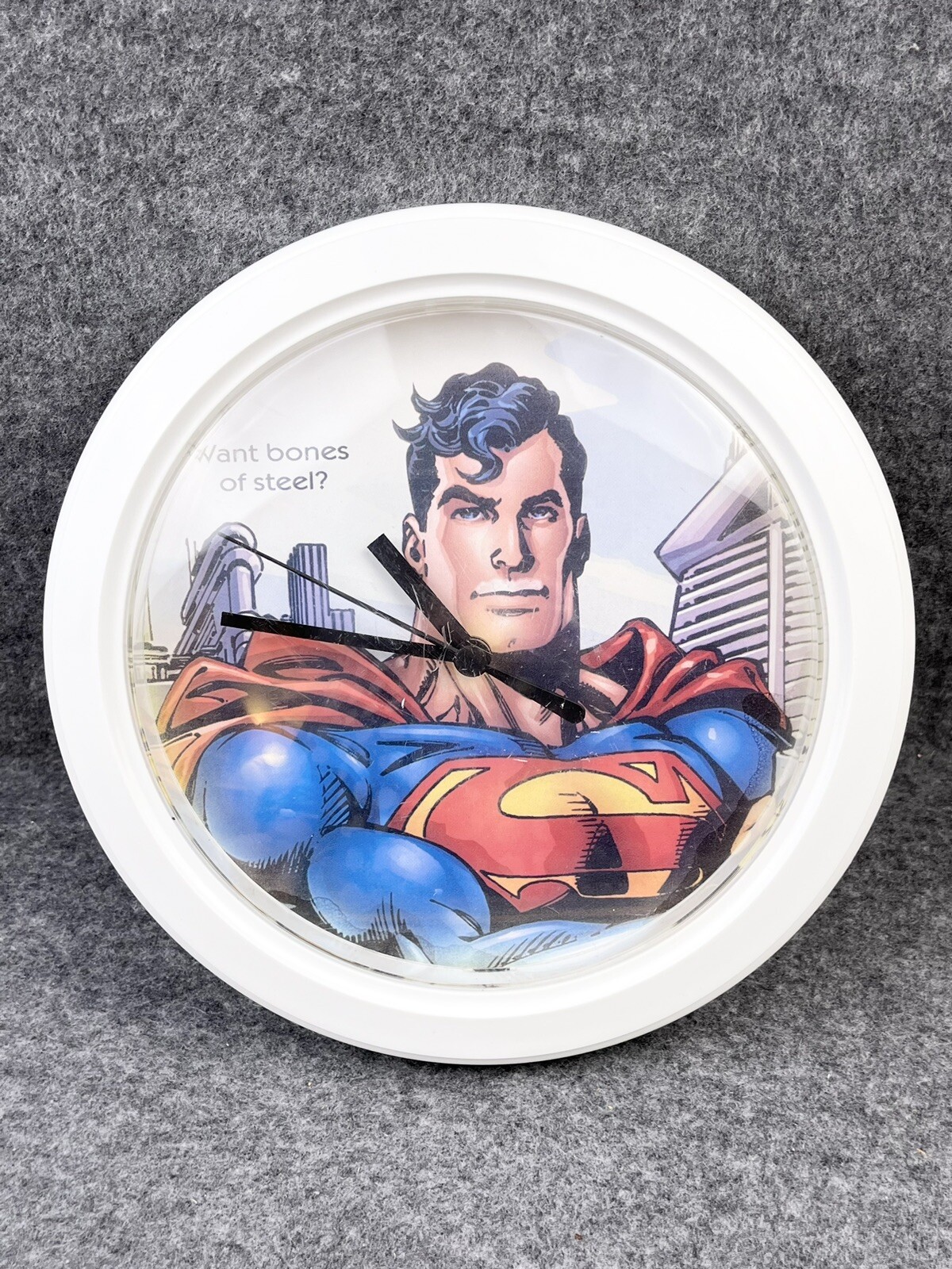 got milk? Superman "Want Bones of Steel?" Wall Clock