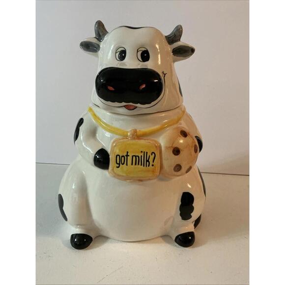 got milk? Figural Cow Ceramic Cookie Jar