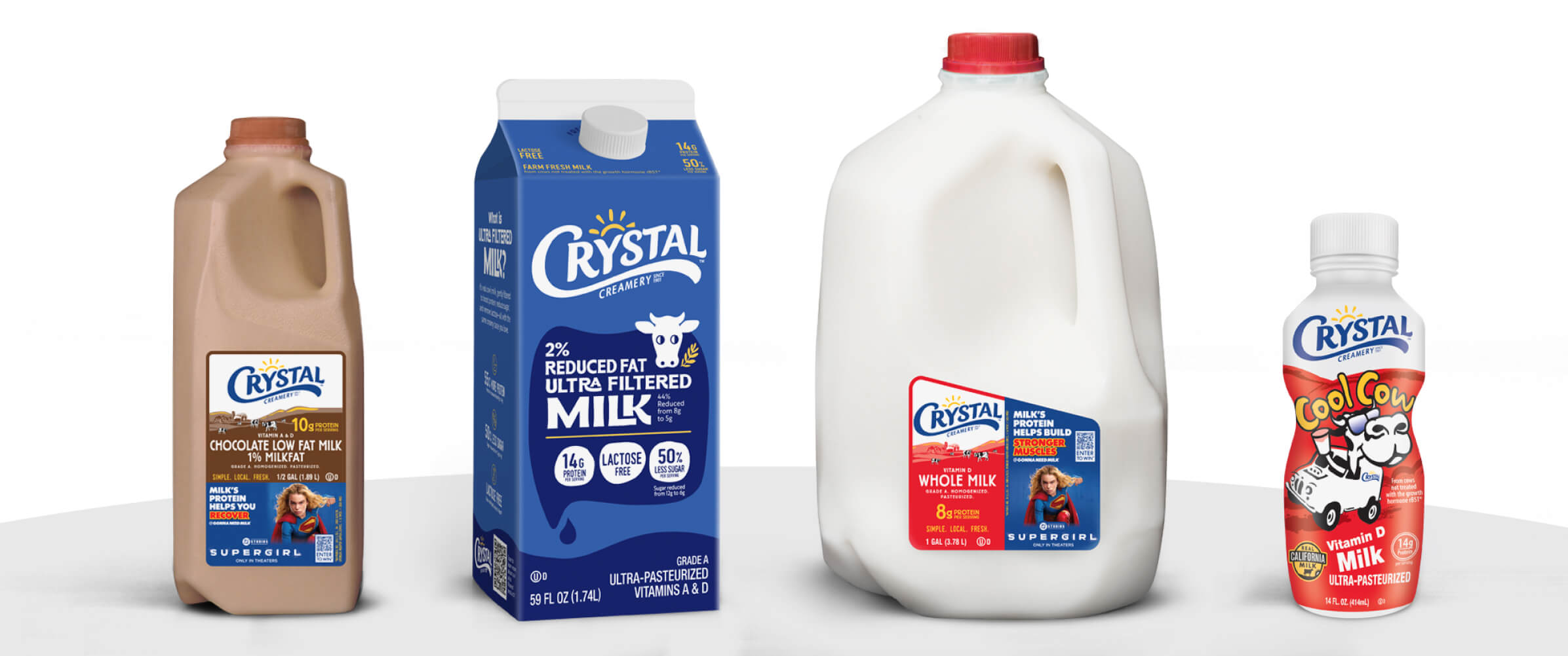 Crystal Creamery — Supergirl Milk Packaging