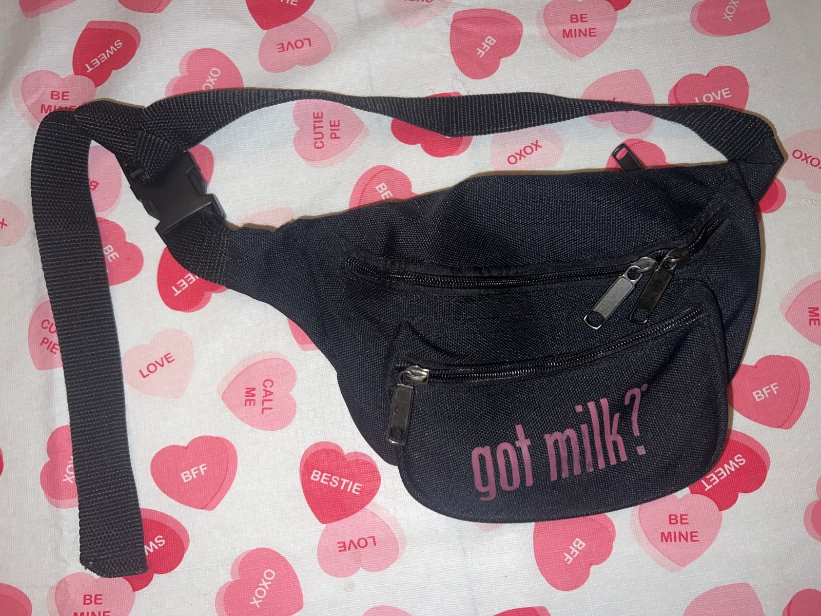 got milk? Fanny Pack (Black/Pink)