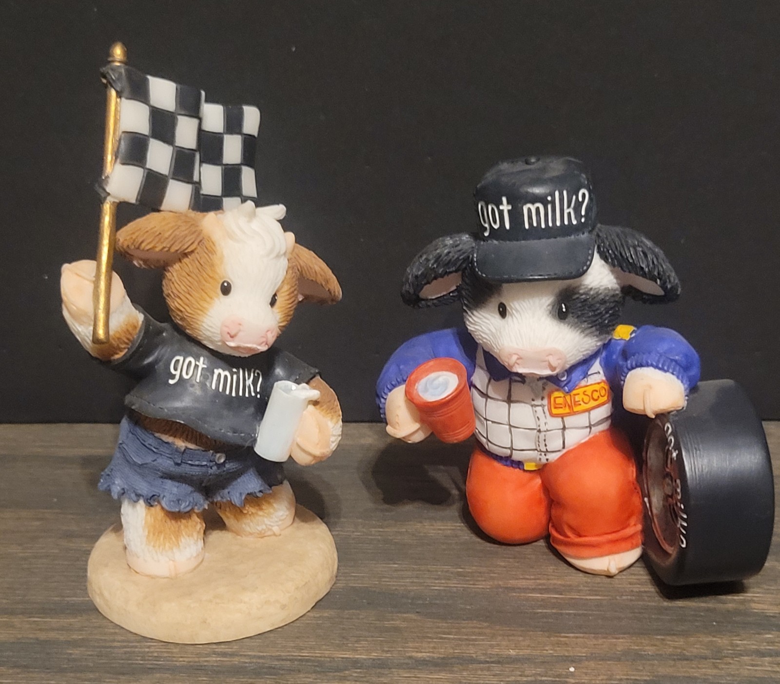 Mary's Moo Moos "Lap It Up To The Finish!" got milk? Racing Figurine