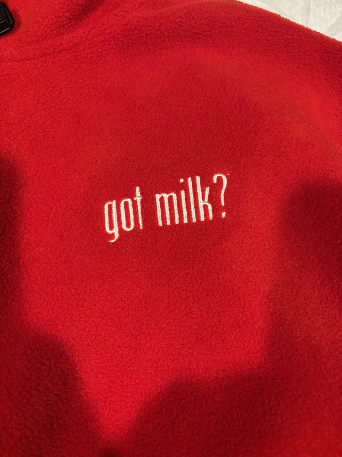 got milk? Embroidered Red Fleece Vest