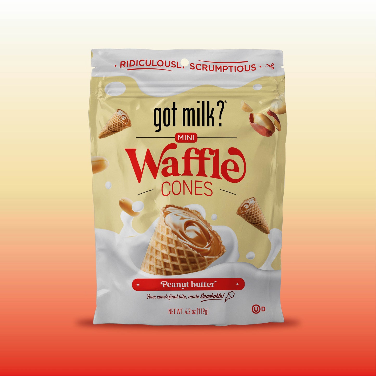 got milk? Mini Waffle Cones — Peanut Butter