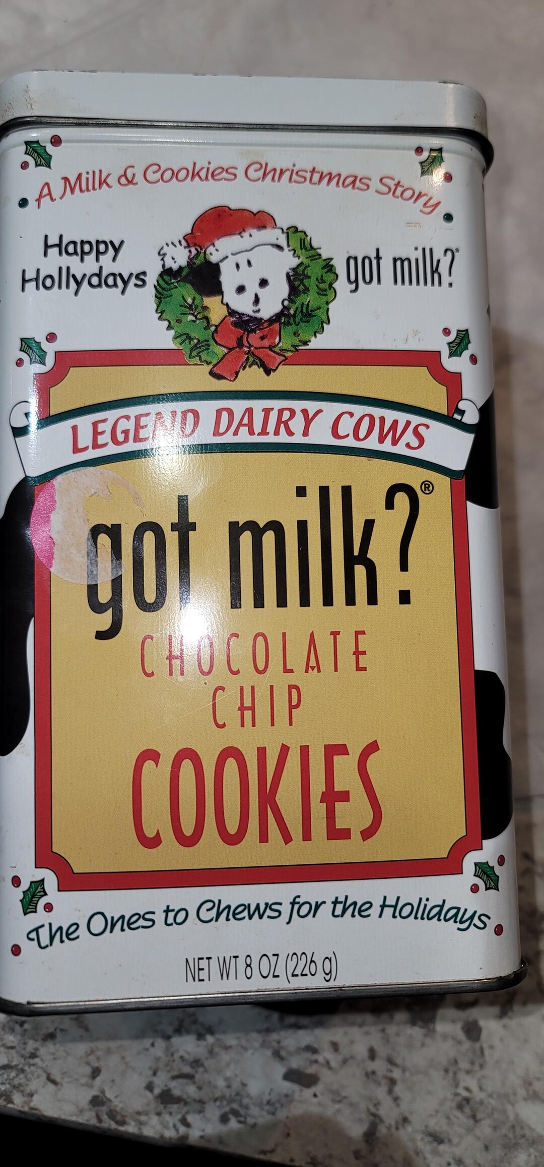 got milk? Chocolate Chip Cookies Holiday Tin (Legend Dairy Cows)
